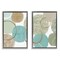 Stupell Industries Textured Layered Aqua Circles 2 pc Framed Floater Canvas Wall Art Set Design by Flora Kouta